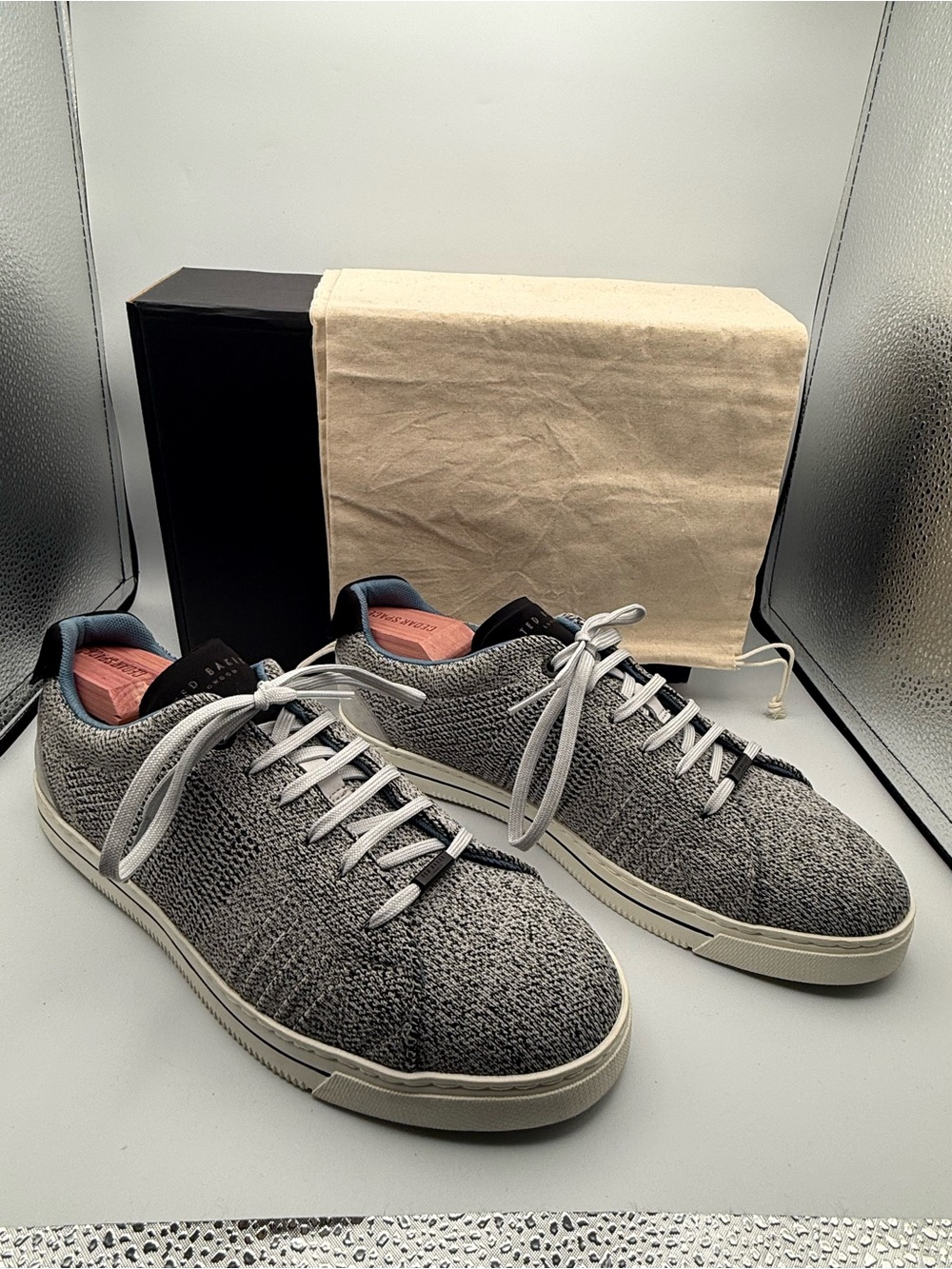 Ted Baker Plowns Gray Knit Derby Sneakers Men’s 10